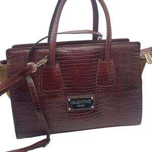 Mario Valentino Milano Kiria Tejus VA 3705 Genuine Leather Handbag With Suede Ac